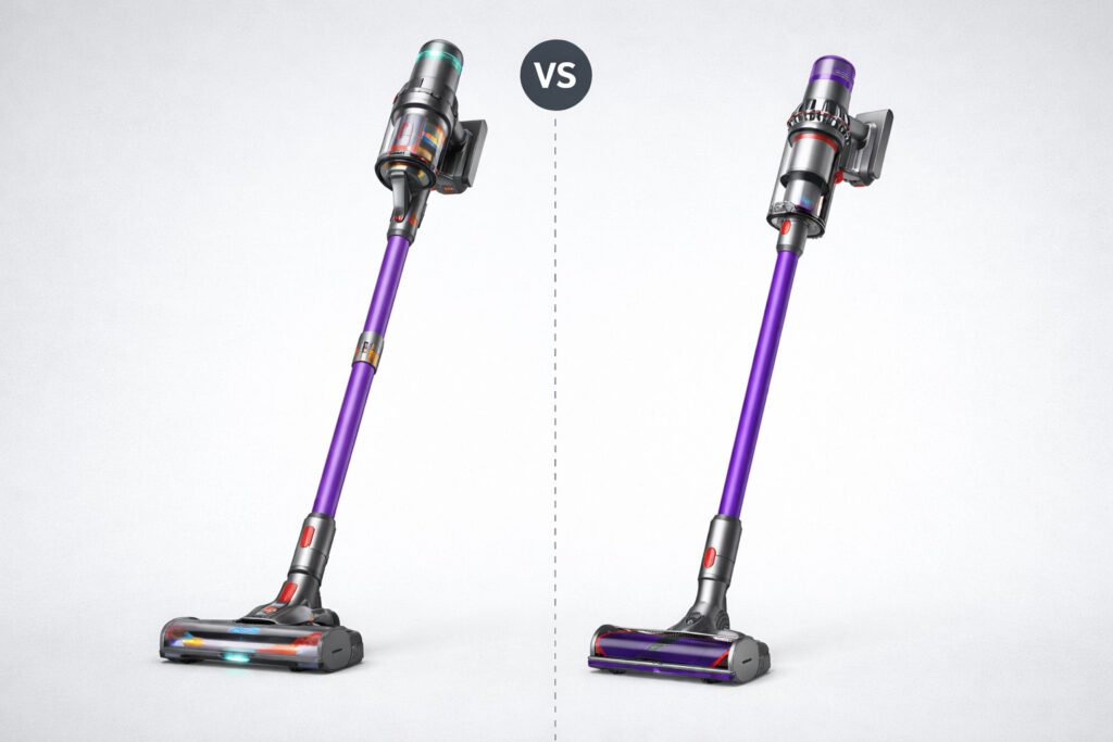 Quizvraag: kun jij zien wat de Dyson en wat de Oryzom stofzuiger is?